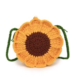 Handmade Flower Crochet Crossbody Bag - Mini Knit Purse