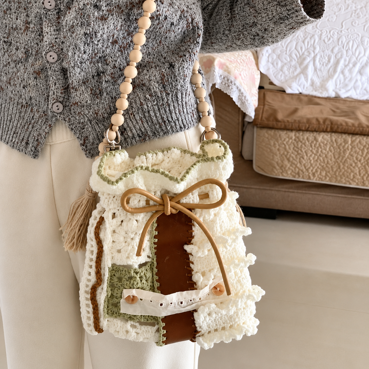 A Slow Knitting Evening: The Story Behind My Patchwork Crochet Crossbody Bag