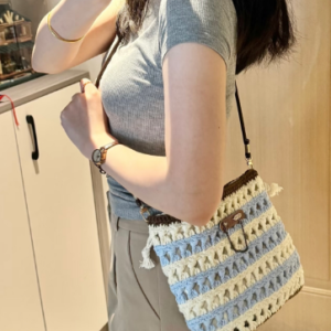 Blue wave crochet crossbody bag collection