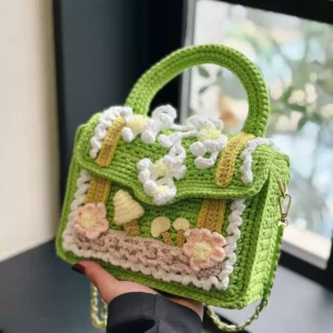 Handmade Crochet Mushroom Garden Shoulder Bag