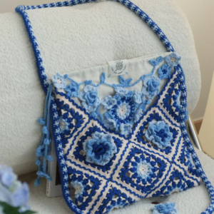 Handmade Crochet Flower Shoulder Bag